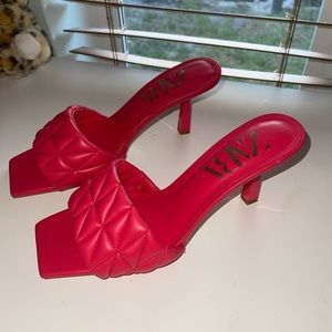 Zara kitten heels, size 9, coral